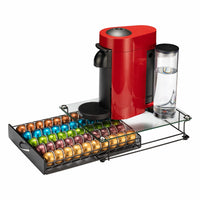 1 x RAW Customer Returns Rice rat Coffee Vertuo Capsule Holder Drawer for Nespresso with Glass for Cabinet, Vertuoline Capsule Rack for Counter Class 50 Capsules with Handle  - RRP €36.18