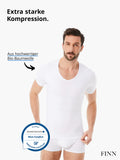 1 x RAW Customer Returns FINN figure-shaping compression shirt for men with tummy control effect - short-sleeved shapewear undershirt made of cotton - body shaper for a flatter stomach white white L - RRP €42.99