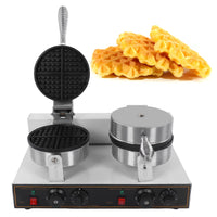 1 x RAW Customer Returns Waffle Iron Double, Waffle Machine Non-Stick Commercial Double Waffle Iron 50-250 Temperature Controller, for Restaurants Dessert Shops Children s Birthdays Family Celebrations EU Plug 220 V  - RRP €197.18