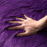 1 x RAW Customer Returns MIULEE Faux Fur Rug Fluffy Soft Warm Modern Floor Mat Sofa Mat Faux Fur Decorative Fur Irregular Bed Rug Wool Longhair Look Cozy 60x90 cm Purple - RRP €23.0