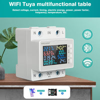 1 x RAW Customer Returns Electricity meter WiFi Tuya Smart Meter Electricity meter DIN rail rail AC meter voltage current frequency power energy HD digital color display AC170-300V 63A model KWS-302WF. - RRP €33.34