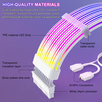 1 x RAW Customer Returns Sirlyr RGB PC Cables, 24 Pin Strimmer Extension Cable, PC Moterherboard Power Supply, ARGB 5V 3Pin Sync PSU Cable - RRP €25.2