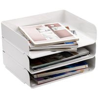 1 x RAW Customer Returns Okllen Pack of 3 Stackable Desktop Letter Tray, 3 Tier Paper Document Tray Organizer Desk Filing Rack for A4 Paper, Magazines, Receipts, Office Supplies, 31.5 x 24.5 x 7 cm - RRP €27.99