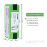 1 x RAW Customer Returns NASTIMA Upgrade 14.4V 5200mAh Lithium-ion Replacement Battery Compatible with Roomba 600 700 800 900 Series 614 615 675 680 690 694 780 790 880 890 895 960 980 985 - RRP €43.89