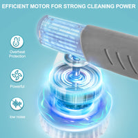 1 x RAW Customer Returns Upgraded Electric Brush Portable 360 Spin Scrubber with 5 Interchangeable Heads for Bathroomtile, Ideal Cleaning Brush for Tile Sinks and Car - RRP €38.69