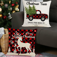 1 x Brand New Christmas pillowcase, Christmas decorative pillowcase set of 4, Christmas decoration deer, decorated pillowcase in the living room, 45 x 45 cm winter decorative pillowcase couch living room decoration red and white  - RRP €20.4