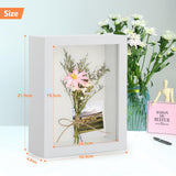 1 x RAW Customer Returns Anhow 2-pack 3D picture frames for filling, 3D picture frame deep object frame 15 x 20 cm with transparent real glass for table top and wall - white 3 cm - RRP €18.73