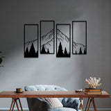 1 x RAW Customer Returns ruelen 4 Pieces Metal Mountain and Forest Wall Decorations Line Drawing Wall Art Minimalist Wall Decor Rustic Nature Home Wall Art Sculpture Office Living Room Bedroom - RRP €27.99