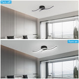 1 x RAW Customer Returns Goeco Modern LED Ceiling Light, 12W 1300LM Living Room Lamp Black, 2 Bulbs, LED Ceiling Lamp Indoor Acrylic Ceiling Lighting 6500K Cold White Light for Bedroom, Living Room, Hallway, Kitchen - RRP €24.98