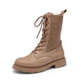 5 x Brand New DREAM PAIRS Women s Lace Up Boots, Latex Insole, Chunky Sole, Khaki, 40 EU - RRP €177.35