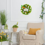 1 x Brand New Easter wreath for hanging Easter door wreath Decorative table wreath with Easter carrot daisies for Easter front door fence window home decoration - RRP €20.4