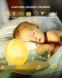 1 x RAW Customer Returns Light alarm clock daylight alarm clock full screen wake up light, sunrise sunset simulation, 2 alarms, 14 color lights with 8 nature sounds, 20 brightness snooze function, FM radio for adults and children - RRP €38.3