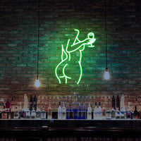 1 x RAW Customer Returns SIGNSHIP Wine Glass Neon Sign Green LED Neon Signs for Wall Decoration Beer Sign Bar Sign Women Body Neon Lights USB Power Light Sign for Bedroom Bar Club Store Party Gift - RRP €34.57