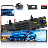 1 x RAW Customer Returns  2023 New 4K 2.5K Dash Cam Mirror with GPS 12 Touchscreen Car Rearview Mirror with IP69 Waterproof WDR Night Vision Parking Monitor Loop Recording Type-C - RRP €125.4