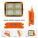 1 x RAW Customer Returns Tayire Foldable LED Construction Spotlight Battery 150W, 288LEDs Solar Work Light Portable Tunable, 5 Modes Solar Rechargeable LED Work Light, Camping Floodlight for Fishing Emergency Construction Site Garage - RRP €24.99