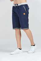 1 x RAW Customer Returns HCSS Shorts Men s Bermuda Shorts Men s Summer Chino Shorts Cotton Elastic with Drawstring Navy Blue-L  - RRP €33.98