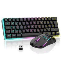 1 x RAW Customer Returns RedThunder K62 60 Wireless Gaming Keyboard and Mouse Set, QWERTZ DE Layout, Rechargeable Compact, Ultralight with Honeycomb Construction for PC MAC PS5 Xbox Gamer - RRP €59.99