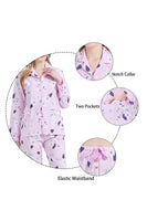 1 x RAW Customer Returns GLOBAL Women s Pajamas Set Cotton Pajamas Women Long Women s Two-Piece Nightwear Comfortable Pink Flower XL - RRP €28.26