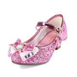 1 x RAW Customer Returns TRIWORIAE-Princess Shoes Girls Glitter Shoes Children s Heeled Shoes Girls Sequins Princess Cosplay Shoes Parties Weddings Velcro Sandals Elegant Girls Shoes with Heel Pink 27 - RRP €25.99