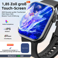 1 x RAW Customer Returns Mingtawn Smartwatch for men and women with telephone function, 1.85 inch touchscreen fitness watch with SpO2 blood pressure measurement, , heart rate, sleep monitor, IP67 waterproof sports watch for Android iOS - RRP €40.33