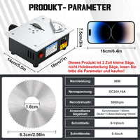 1 x RAW Customer Returns Mini Table Saw 96W Multifunctional Table Saw with 4 Blades Precision Table Saw 7 Speed Power Supply Adjustable for DIY Woodworking Projects - RRP €70.58
