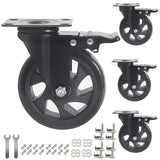 1 x RAW Customer Returns RRIUTO 4 swivel castors with brake, 125 mm transport castors with brake, beach chair castors, furniture castors for furniture, trolley, table, load capacity 800KG - RRP €40.99