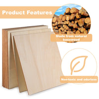 1 x RAW Customer Returns DBREAKS 15 pieces plywood board 3MM, thin craft wood board tree slices for crafting and painting, balsa wood boards, blank craft wood plywood board, wooden board for DIY model making crafts, 30 x 30 cm - RRP €30.99