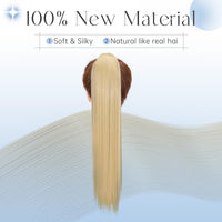 1 x Brand New Elailite Ponytail Extension, 66 cm Ponytail Hairpiece Braid, 100g Hair Extension Straight Synthetic Hair Cheap Hair Extension Natural Blonde - RRP €18.0