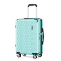 1 x RAW Customer Returns Joyway suitcase trolley suitcase travel suitcase made of ABS hard shell trolley 4 wheels TSA lock The suitcase contains 1 travel bag and 6 toiletry bags white - RRP €40.33