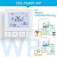 1 x RAW Customer Returns Thermostat underfloor heating water, Beok thermostat WiFi smart room thermostat underfloor heating programmable wall thermostat thermostat heating digital 230v compatible Alexa, 3A TDS75WIFI-WP white - RRP €48.4