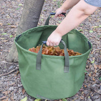 1 x RAW Customer Returns 125L Garden Waste Bags for Heavy Duty Green Waste Leaf Bag with Military Canvas Fabric Stable Foldable Garden Bag with Handles - RRP €17.99