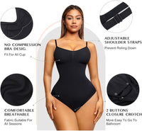 2 x RAW Customer Returns FeelinGirl Shapewear Women s Body Shaper Seamless Tummy Control Bodysuit Underpants Crotch with Button Closure Corset Body with Adjustable Shoulder Straps Black XS S - RRP €68.78