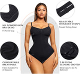 2 x RAW Customer Returns FeelinGirl Shapewear Women s Body Shaper Seamless Tummy Control Bodysuit Underpants Crotch with Button Closure Corset Body with Adjustable Shoulder Straps Black XS S - RRP €68.78