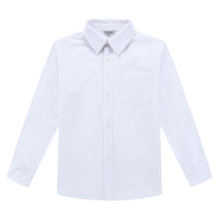 1 x RAW Customer Returns BIENZOE Boys School Uniform Long Sleeve Button Down Oxford Shirt White Size 6X - RRP €20.99