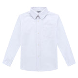 1 x RAW Customer Returns BIENZOE Boys School Uniform Long Sleeve Button Down Oxford Shirt White Size 6X - RRP €20.99