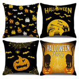 5 x Brand New Simllyda Halloween Decorative Pillowcases, Happy Halloween Cushion Cover Cotton Linen 45 x 45 cm for Bedroom Sofa Living Room - RRP €102.0