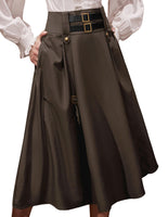 1 x RAW Customer Returns Medieval Women s Festive Party Club Steampunk with Buckle and Straps Skirt Coffee Brown L - RRP €36.34