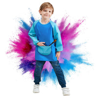 3 x Brand New Homefantasy children s painting apron, waterproof craft apron with long sleeves, waterproof children s painting apron, cooking apron, craft coat with long sleeves and large pockets for cooking, painting, baking blue . - RRP €34.2