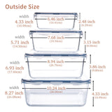 1 x RAW Customer Returns HUSANMP set of 4 extra large glass food storage containers, glass container with lid, glass storage container, glass storage jar, BPA-free, suitable for dishwasher, microwave, freezer. - RRP €46.14