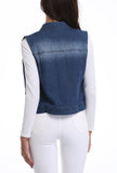 1 x RAW Customer Returns Miss Moly Women s Washed Denim Vest Lightweight with Pockets BF Style Dark Blue - M - RRP €30.99