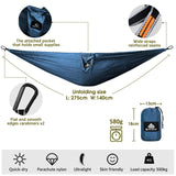 1 x RAW Customer Returns NatureFun Ultra Light Hammock for Travel and Camping 300kg Load Capacity,Breathable, Quick Dry Parachute Nylon 2 x Premium Carabiners, 2 x Nylon Straps Included - RRP €21.99