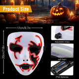 1 x Brand New Hillylolly Halloween Mask LED, Halloween Mask Luminous, Halloween Costume Mask, with 3 Lighting Modes, Halloween Mask Horror LED, for Party Halloween Carnival Costume Cosplay A  - RRP €19.2