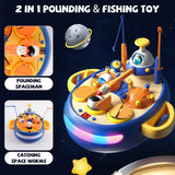 1 x Brand New Whack game, hit the mole, 360 rotating musical fishing game, mini arcade toy with light, Montessori electronic rotating interactive game hammer game toy for ages 3 4 5 6 7 8 years and up - RRP €12.1