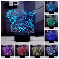 2 x RAW Customer Returns Sosowlight 2 in 1,Itadori Yuji, Gojo Satoru,3D Illusions Anime Lamp,16 Colors RGB Remote Control,LED Desk Night Light - RRP €40.32