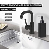 28 x RAW Customer Returns Matte Black Glass Soap Dispenser, BIKALAN 350ml Refillable Liquid Glass Bottle for Hand Washing, Dishwashing Liquid, Shampoo Lotion Bottle with Pump for Bathroom Shower Countertop Kitchen Laundry Room - RRP €622.16