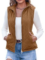 1 x RAW Customer Returns YBENLOVER Reversible Vest Women s Short Fleece Softshell Quilted Vest Warm Sleeveless Jacket with Zipper Pockets - RRP €30.24