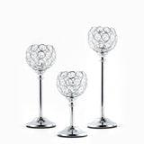 1 x RAW Customer Returns VINCIGANT Candlestick Crystal Silver Candle Holder for Christmas Decoration Living Room Decoration Wedding Table Centerpiece, Set of 3 17cm 22cm 27cm - RRP €17.14