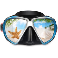 1 x RAW Customer Returns Adult Diving Goggles with Anti-Fog Snorkel Mask, Tempered Glass Swimming Mask and Nose Cover for Snorkeling and Swimming A-Blue  - RRP €27.17