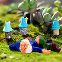 1 x Brand New cailiya garden gnomes for outdoors, garden gnome statue ornament, garden gnome funny, for garden, dining table, holiday party, lawn decoration blue  - RRP €13.63