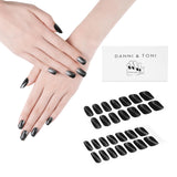 1 x RAW Customer Returns DANNI TONI Semi-cured gel nail foils glitter black cat eye shiny uv gel nail stickers, semi-cured nail foil nail stickers nail design wraps 28 stickers - RRP €18.14